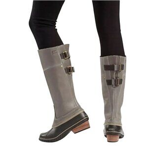 New Sorel Slimpack Riding Tall II Gray Leather Snow Boot Size 10 No box HTF